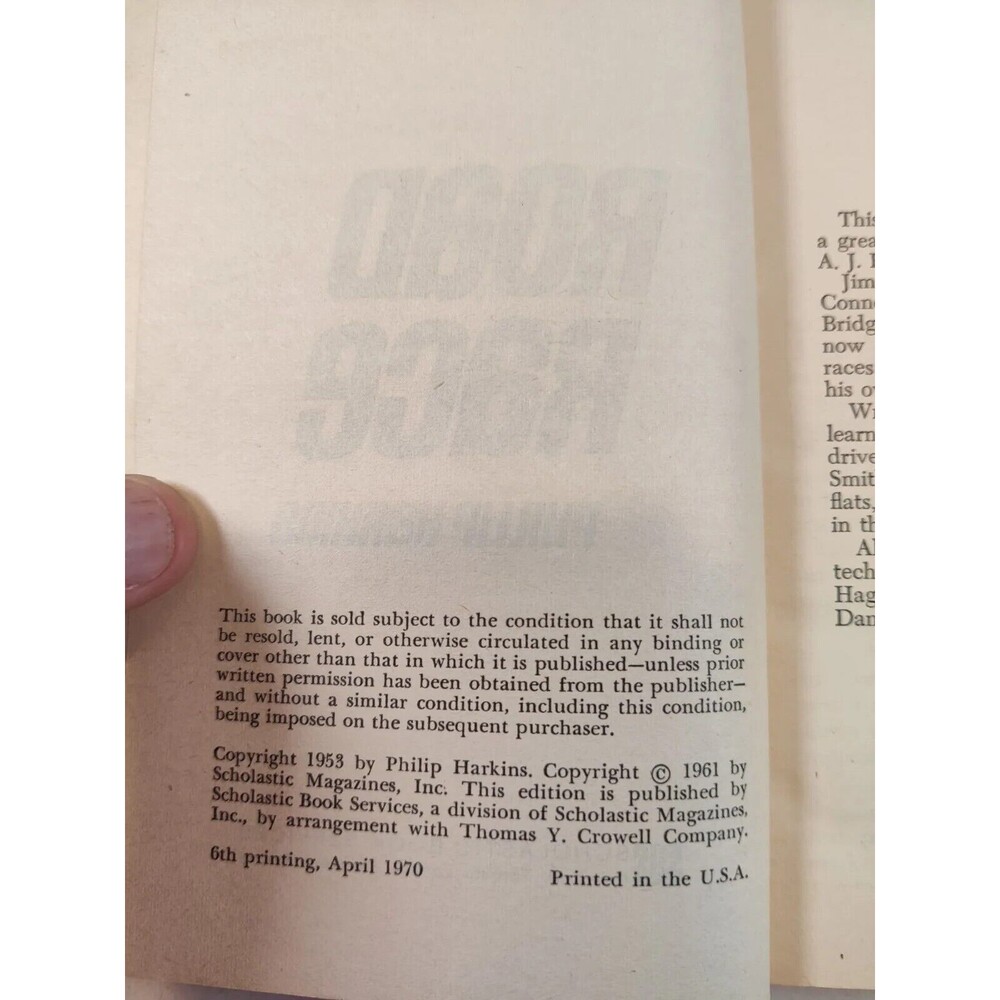 ROAD RACE BY PHILIP HAWKINS PAPERBACK-1970 Scholastic - Picture 9 of 11